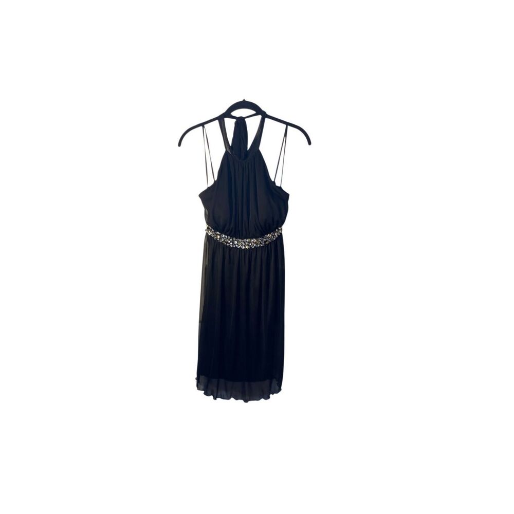 VTG City studio women’s black halter style chiffon dress M